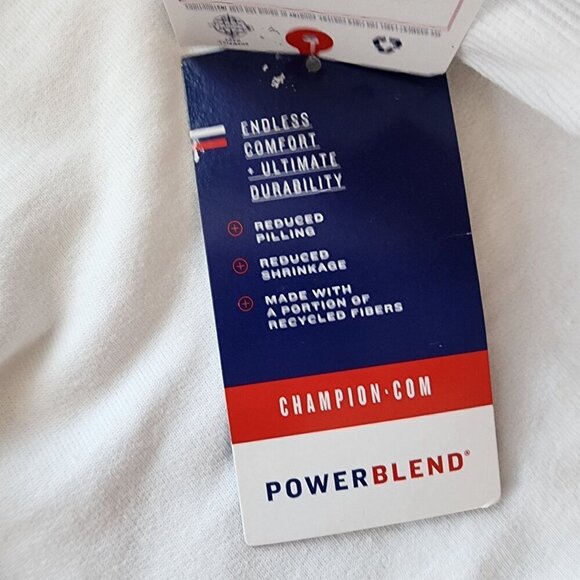 NWD Champion Powerblend White Multicolor Spell Out Sweatshirt Womens Large - Picture 13 of 13